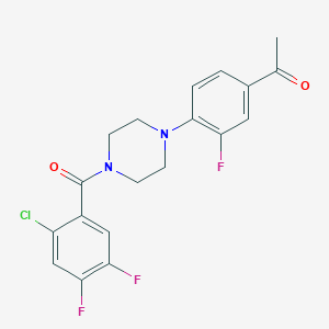 1-{4-[4-(2-Chloro-4,5-difluorobenzoyl)piperazin-1-yl]-3-fluorophenyl}ethanone