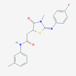 2-{2-[(4-fluorophenyl)imino]-3-methyl-4-oxo-1,3-thiazolidin-5-yl}-N-(3-methylphenyl)acetamide
