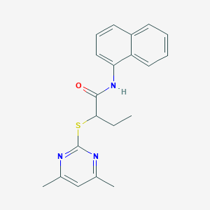 molecular formula C20H21N3OS B388647 2-[(4,6-dimethylpyrimidin-2-yl)thio]-N-1-naphthylbutanamide 