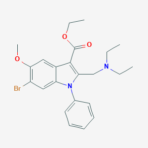 molecular formula C23H27BrN2O3 B388650 ethyl 6-bromo-2-[(diethylamino)methyl]-5-methoxy-1-phenyl-1H-indole-3-carboxylate CAS No. 330557-01-2