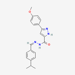 3-(4-methoxyphenyl)-N-[(Z)-(4-propan-2-ylphenyl)methylideneamino]-1H-pyrazole-5-carboxamide