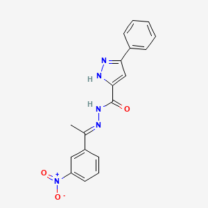 N'-[(E)-1-(3-nitrophenyl)ethylidene]-3-phenyl-1H-pyrazole-5-carbohydrazide