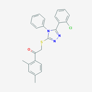 molecular formula C24H20ClN3OS B388655 2-{[5-(2-chlorophenyl)-4-phenyl-4H-1,2,4-triazol-3-yl]sulfanyl}-1-(2,4-dimethylphenyl)ethanone 