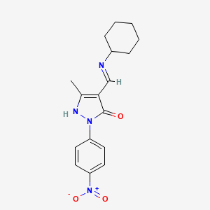 4-[(cyclohexylamino)methylene]-5-methyl-2-(4-nitrophenyl)-2,4-dihydro-3H-pyrazol-3-one