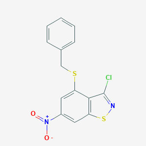 molecular formula C14H9ClN2O2S2 B388656 4-(Benzylsulfanyl)-3-chloro-6-nitro-1,2-benzisothiazole 