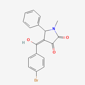 (4E)-4-[(4-bromophenyl)-hydroxymethylidene]-1-methyl-5-phenylpyrrolidine-2,3-dione