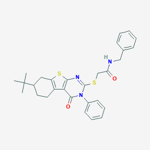 N-benzyl-2-[(7-tert-butyl-4-oxo-3-phenyl-3,4,5,6,7,8-hexahydro[1]benzothieno[2,3-d]pyrimidin-2-yl)sulfanyl]acetamide