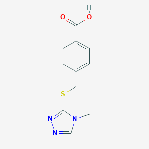 molecular formula C11H11N3O2S B388663 4-{[(4-methyl-4H-1,2,4-triazol-3-yl)sulfanyl]methyl}benzoic acid 