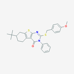 7-tert-butyl-2-[(4-methoxybenzyl)sulfanyl]-3-phenyl-5,6,7,8-tetrahydro[1]benzothieno[2,3-d]pyrimidin-4(3H)-one