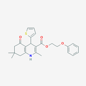 2-Phenoxyethyl 2,7,7-trimethyl-5-oxo-4-thien-2-yl-1,4,5,6,7,8-hexahydroquinoline-3-carboxylate