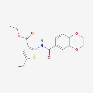 Ethyl 2-[(2,3-dihydro-1,4-benzodioxin-6-ylcarbonyl)amino]-5-ethyl-3-thiophenecarboxylate