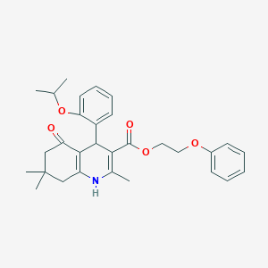 2-Phenoxyethyl 4-(2-isopropoxyphenyl)-2,7,7-trimethyl-5-oxo-1,4,5,6,7,8-hexahydro-3-quinolinecarboxylate