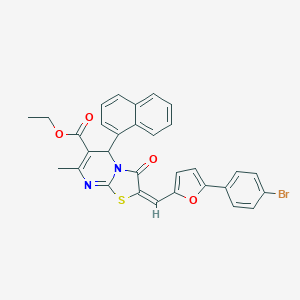ethyl 2-{[5-(4-bromophenyl)-2-furyl]methylene}-7-methyl-5-(1-naphthyl)-3-oxo-2,3-dihydro-5H-[1,3]thiazolo[3,2-a]pyrimidine-6-carboxylate