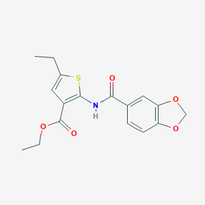 Ethyl 2-[(1,3-benzodioxol-5-ylcarbonyl)amino]-5-ethyl-3-thiophenecarboxylate