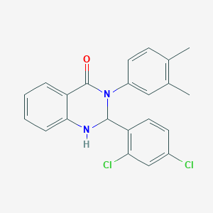 molecular formula C22H18Cl2N2O B388683 2-(2,4-dichlorophenyl)-3-(3,4-dimethylphenyl)-2,3-dihydro-4(1H)-quinazolinone 