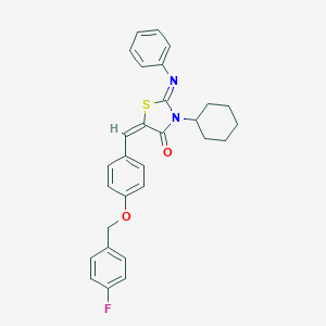 3-Cyclohexyl-5-{4-[(4-fluorobenzyl)oxy]benzylidene}-2-(phenylimino)-1,3-thiazolidin-4-one