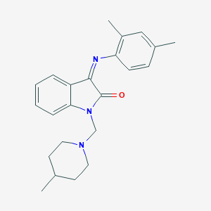 molecular formula C23H27N3O B388689 3-[(2,4-dimethylphenyl)imino]-1-[(4-methylpiperidino)methyl]-1H-indol-2-one 