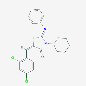 molecular formula C22H20Cl2N2OS B388690 3-Cyclohexyl-5-(2,4-dichlorobenzylidene)-2-(phenylimino)-1,3-thiazolidin-4-one 