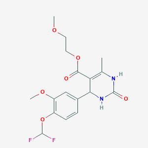 molecular formula C17H20F2N2O6 B388692 2-methoxyethyl 4-[4-(difluoromethoxy)-3-methoxyphenyl]-6-methyl-2-oxo-3,4-dihydro-1H-pyrimidine-5-carboxylate CAS No. 304864-74-2