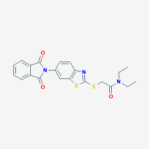 molecular formula C21H19N3O3S2 B388695 2-{[6-(1,3-dioxo-1,3-dihydro-2H-isoindol-2-yl)-1,3-benzothiazol-2-yl]sulfanyl}-N,N-diethylacetamide 