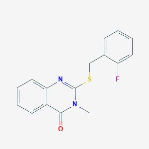 molecular formula C16H13FN2OS B388699 2-[(2-Fluorophenyl)methylsulfanyl]-3-methylquinazolin-4-one CAS No. 90852-30-5