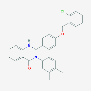 2-{4-[(2-chlorobenzyl)oxy]phenyl}-3-(3,4-dimethylphenyl)-2,3-dihydro-4(1H)-quinazolinone
