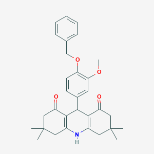 9-[4-(benzyloxy)-3-methoxyphenyl]-3,3,6,6-tetramethyl-3,4,6,7,9,10-hexahydroacridine-1,8(2H,5H)-dione