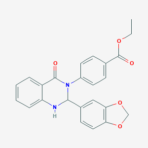 ethyl 4-(2-(1,3-benzodioxol-5-yl)-4-oxo-1,4-dihydro-3(2H)-quinazolinyl)benzoate
