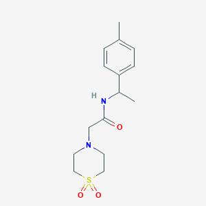 2-(1,1-dioxidothiomorpholin-4-yl)-N-[1-(4-methylphenyl)ethyl]acetamide