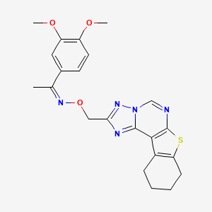 1-(3,4-dimethoxyphenyl)ethanone O-(8,9,10,11-tetrahydro[1]benzothieno[3,2-e][1,2,4]triazolo[1,5-c]pyrimidin-2-ylmethyl)oxime