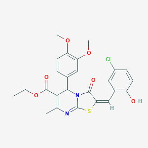 ethyl 2-(5-chloro-2-hydroxybenzylidene)-5-(3,4-dimethoxyphenyl)-7-methyl-3-oxo-2,3-dihydro-5H-[1,3]thiazolo[3,2-a]pyrimidine-6-carboxylate
