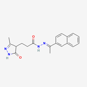 3-(3-methyl-5-oxo-1,4-dihydropyrazol-4-yl)-N-[(E)-1-naphthalen-2-ylethylideneamino]propanamide