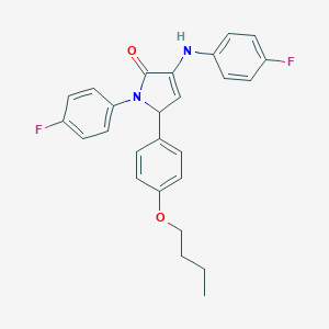 molecular formula C26H24F2N2O2 B388727 5-(4-butoxyphenyl)-1-(4-fluorophenyl)-3-[(4-fluorophenyl)amino]-1,5-dihydro-2H-pyrrol-2-one CAS No. 312518-03-9