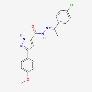 N'-[1-(4-chlorophenyl)ethylidene]-3-(4-methoxyphenyl)-1H-pyrazole-5-carbohydrazide