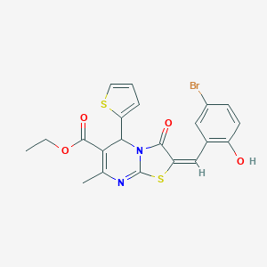 ethyl 2-(5-bromo-2-hydroxybenzylidene)-7-methyl-3-oxo-5-(2-thienyl)-2,3-dihydro-5H-[1,3]thiazolo[3,2-a]pyrimidine-6-carboxylate