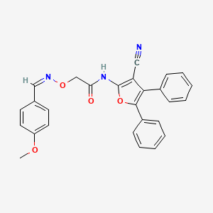 N-(3-cyano-4,5-diphenylfuran-2-yl)-2-[(Z)-(4-methoxyphenyl)methylideneamino]oxyacetamide