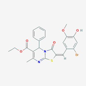ethyl 2-(2-bromo-4-hydroxy-5-methoxybenzylidene)-7-methyl-3-oxo-5-phenyl-2,3-dihydro-5H-[1,3]thiazolo[3,2-a]pyrimidine-6-carboxylate