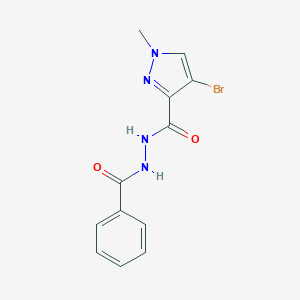 molecular formula C12H11BrN4O2 B388737 N'-benzoyl-4-bromo-1-methyl-1H-pyrazole-3-carbohydrazide 