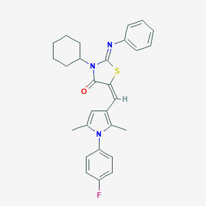 3-cyclohexyl-5-{[1-(4-fluorophenyl)-2,5-dimethyl-1H-pyrrol-3-yl]methylene}-2-(phenylimino)-1,3-thiazolidin-4-one