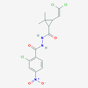 molecular formula C15H14Cl3N3O4 B388745 N'-{2-chloro-4-nitrobenzoyl}-3-(2,2-dichlorovinyl)-2,2-dimethylcyclopropanecarbohydrazide 