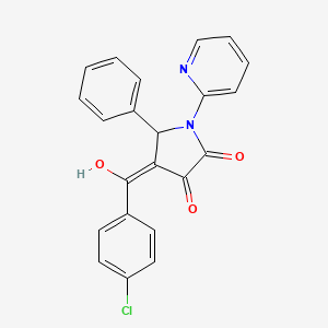 4-(4-chlorobenzoyl)-3-hydroxy-5-phenyl-1-(2-pyridinyl)-1,5-dihydro-2H-pyrrol-2-one