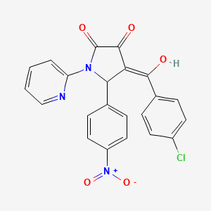 4-(4-chlorobenzoyl)-3-hydroxy-5-(4-nitrophenyl)-1-(2-pyridinyl)-1,5-dihydro-2H-pyrrol-2-one