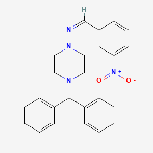 4-(diphenylmethyl)-N-(3-nitrobenzylidene)-1-piperazinamine