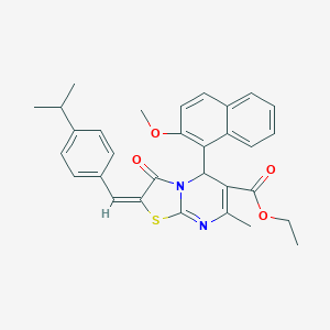 ethyl 2-(4-isopropylbenzylidene)-5-(2-methoxy-1-naphthyl)-7-methyl-3-oxo-2,3-dihydro-5H-[1,3]thiazolo[3,2-a]pyrimidine-6-carboxylate