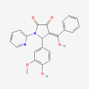 4-benzoyl-3-hydroxy-5-(4-hydroxy-3-methoxyphenyl)-1-(2-pyridinyl)-1,5-dihydro-2H-pyrrol-2-one