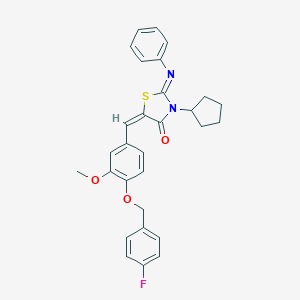 3-Cyclopentyl-5-{4-[(4-fluorobenzyl)oxy]-3-methoxybenzylidene}-2-(phenylimino)-1,3-thiazolidin-4-one