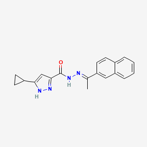 3-cyclopropyl-N'-[(1E)-1-(naphthalen-2-yl)ethylidene]-1H-pyrazole-5-carbohydrazide