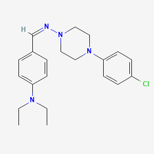 molecular formula C21H27ClN4 B3887567 4-(4-chlorophenyl)-N-[4-(diethylamino)benzylidene]-1-piperazinamine 