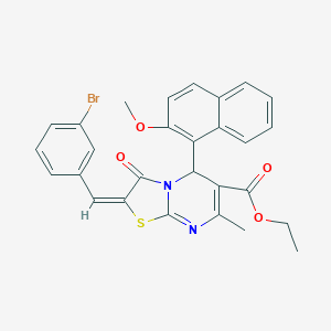 ethyl 2-(3-bromobenzylidene)-5-(2-methoxy-1-naphthyl)-7-methyl-3-oxo-2,3-dihydro-5H-[1,3]thiazolo[3,2-a]pyrimidine-6-carboxylate