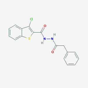 molecular formula C17H13ClN2O2S B388764 3-chloro-N'-(phenylacetyl)-1-benzothiophene-2-carbohydrazide CAS No. 312506-89-1